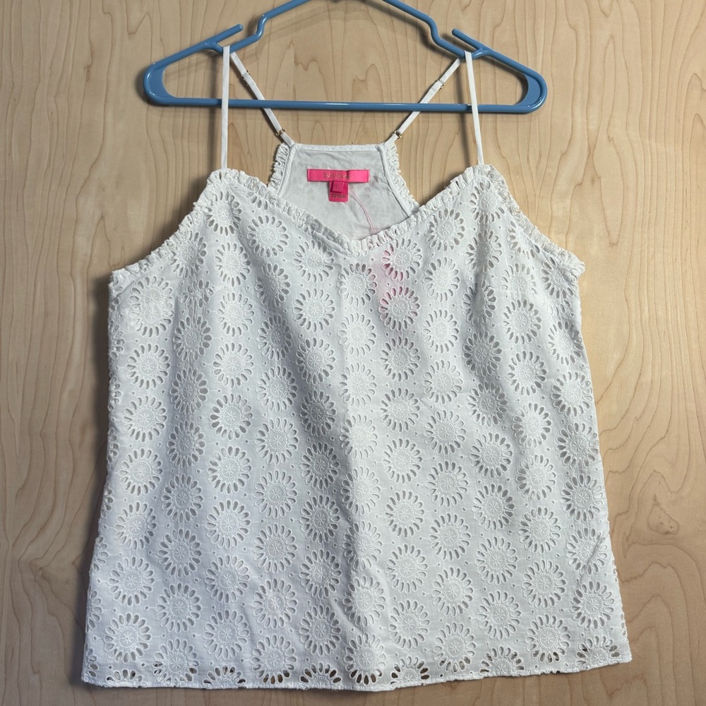 lilly Pulitzer eyelet sleeveless top large nwt